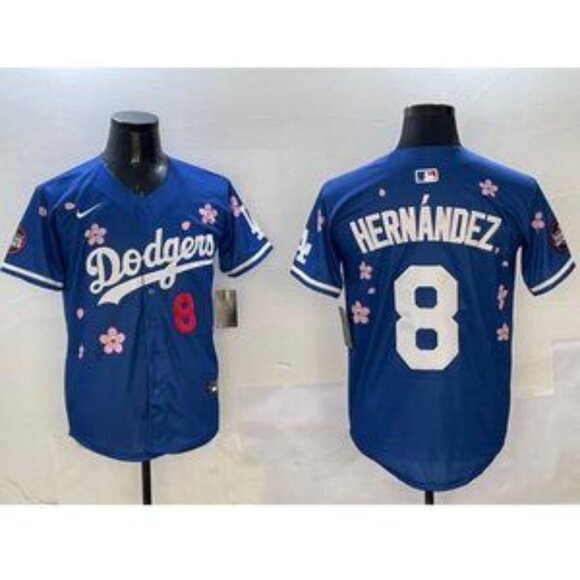 Mens Kids Youths Womens Enrique Hernandez Takashi Murakami Tokyo Blue Jersey Sti